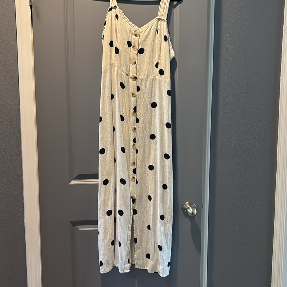 Line and Blue Polka Dot Dress - Size XL